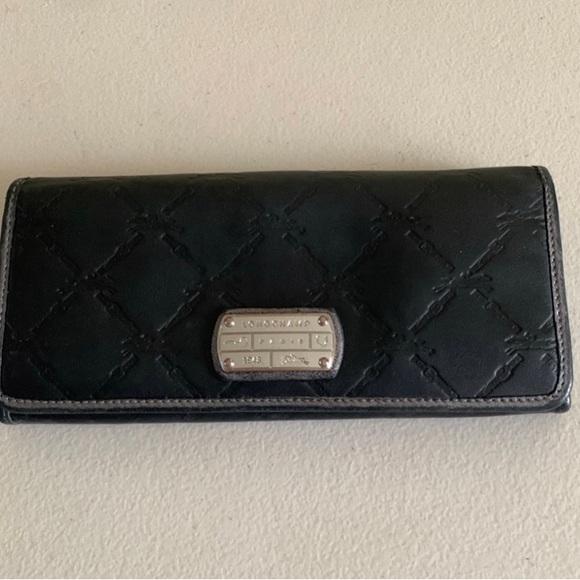 LONGCHAMP BLACK LEATHER JACQUARD WALLET - Picture 11 of 13